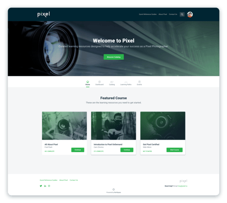 Pixel academy, desktop, homepage