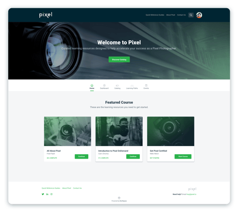 Pixel academy, desktop, homepage