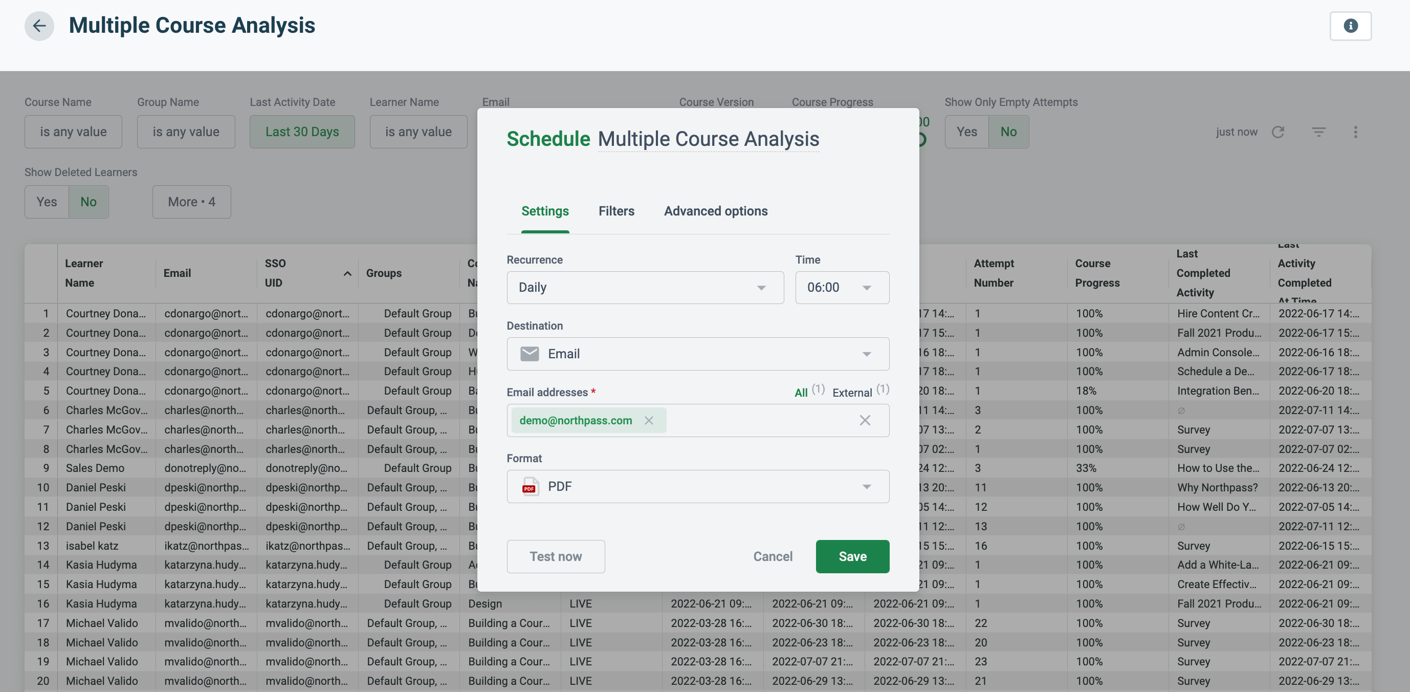 Northpass Analytics - Schedule MCA