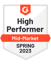 G2 2023 Mid-Market High Performer 