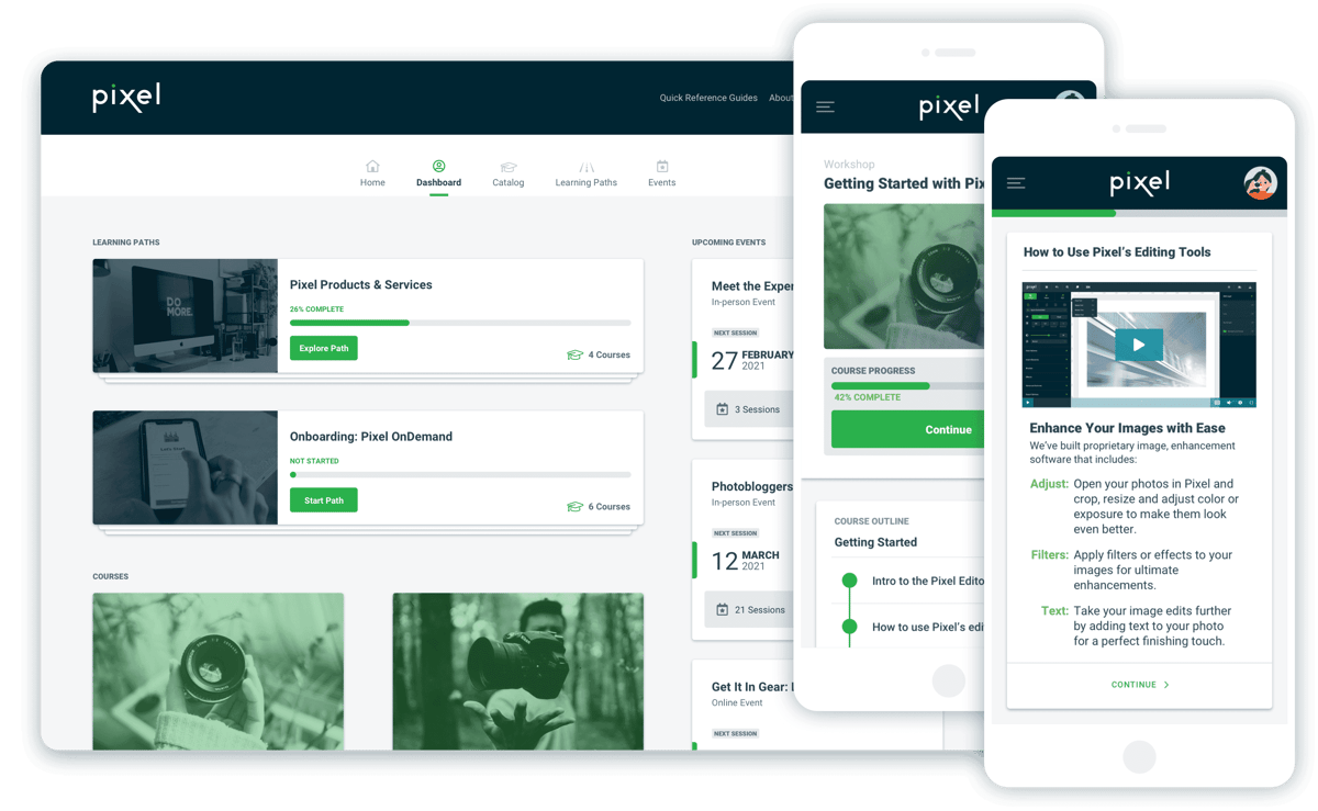 Pixel, dashboard page