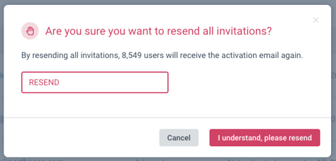 Resend invitations modal