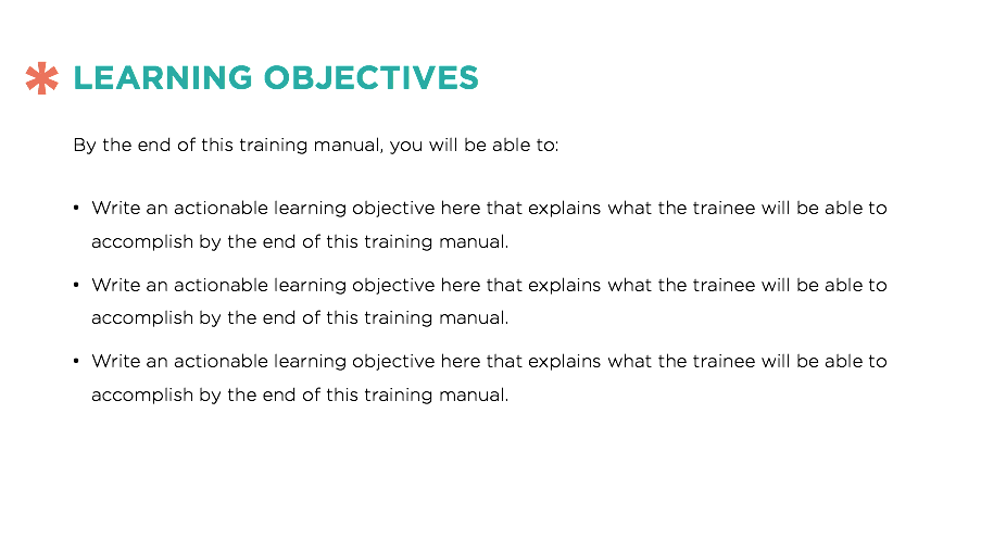 training manual template
